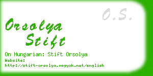 orsolya stift business card